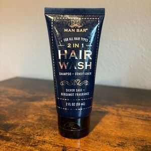 MAN BAR 2 in 1 HAIR WASH Shampoo + Conditioner in Silver Sage & Bergamot Scent